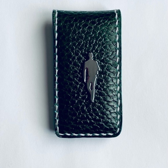 Hand Crafted Leather Money Clip, Strong Magnet, Accessory for Men (Green) - Picture 2 of 4